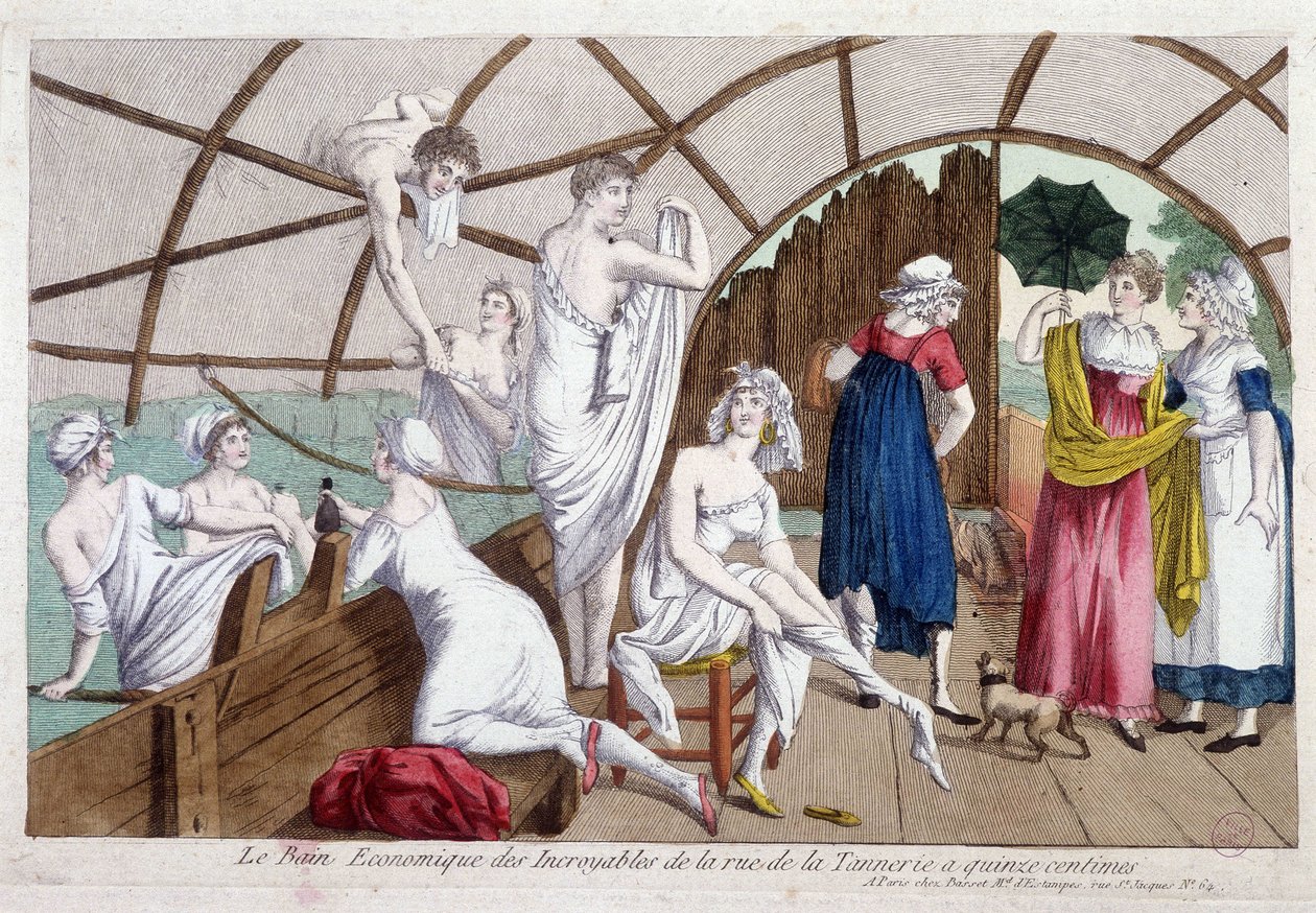 Uskomattoman taloudellinen kylpylä (15 senttiä), rue de la tannerie, 1800-luvun alku, Carnavalet. tekijältä Unknown artist