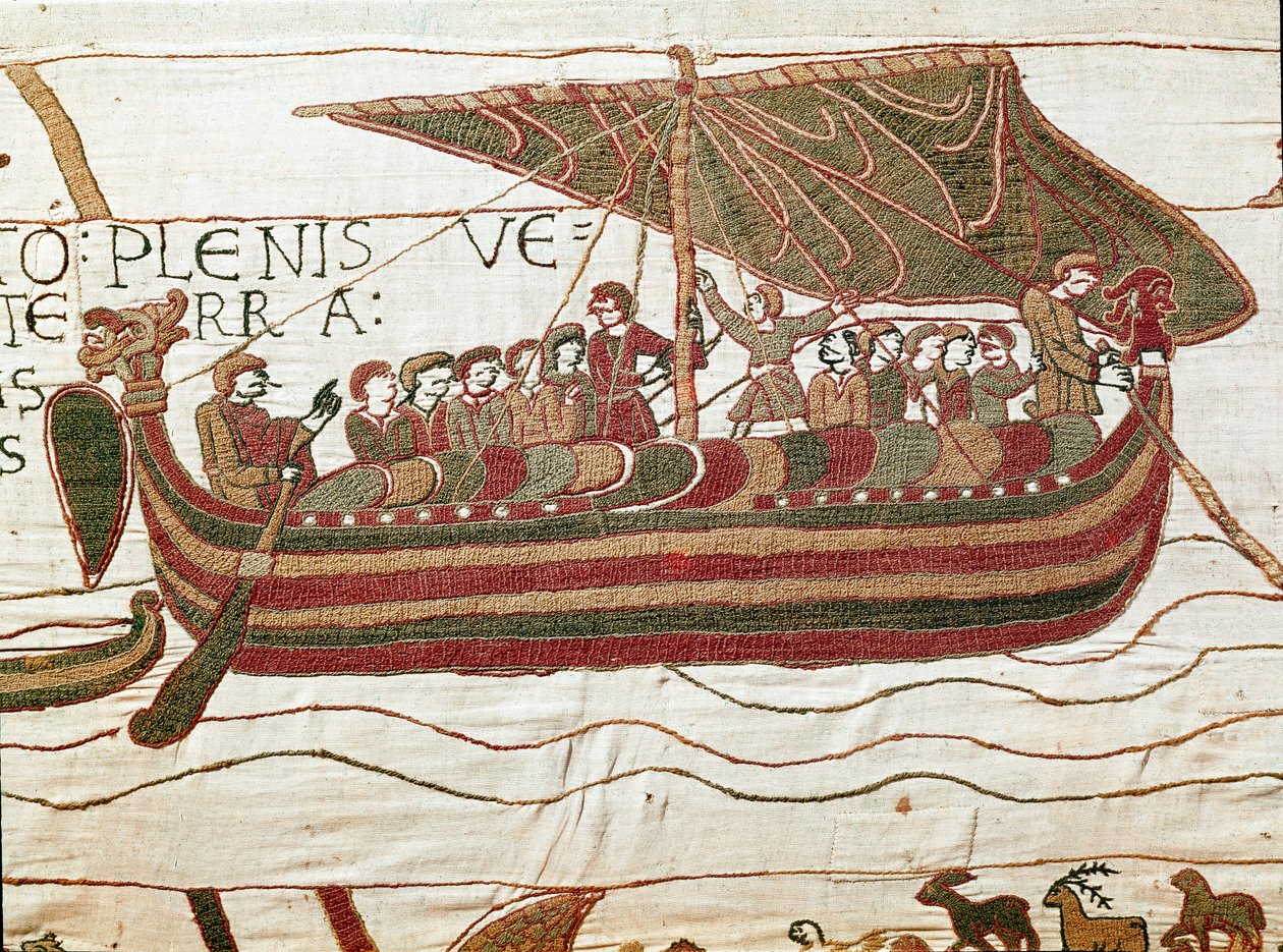 Haroldin laivasto, joka tuli ilmoittamaan Normandian herttua William Valloittajalle tekijältä Unknown artist