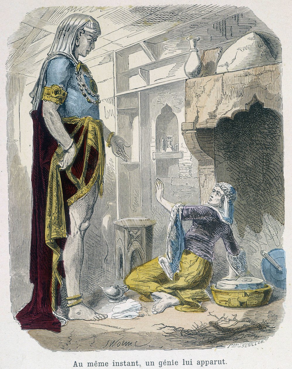 Nero lampusta - teoksessa ""Tuhat ja yksi yö"" Bondet, toim. Guerin tekijältä Unknown artist