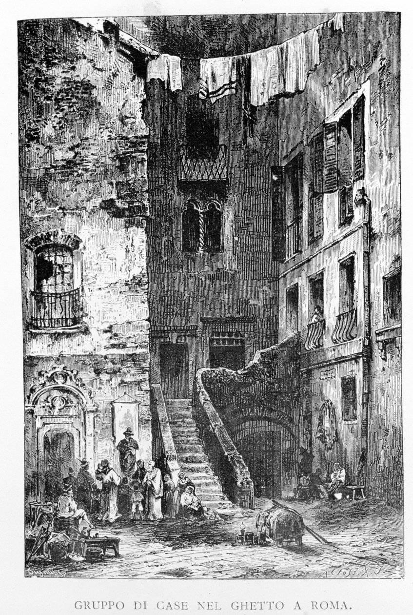 Rooman ghetto 1800-luvulla. tekijältä Unknown artist