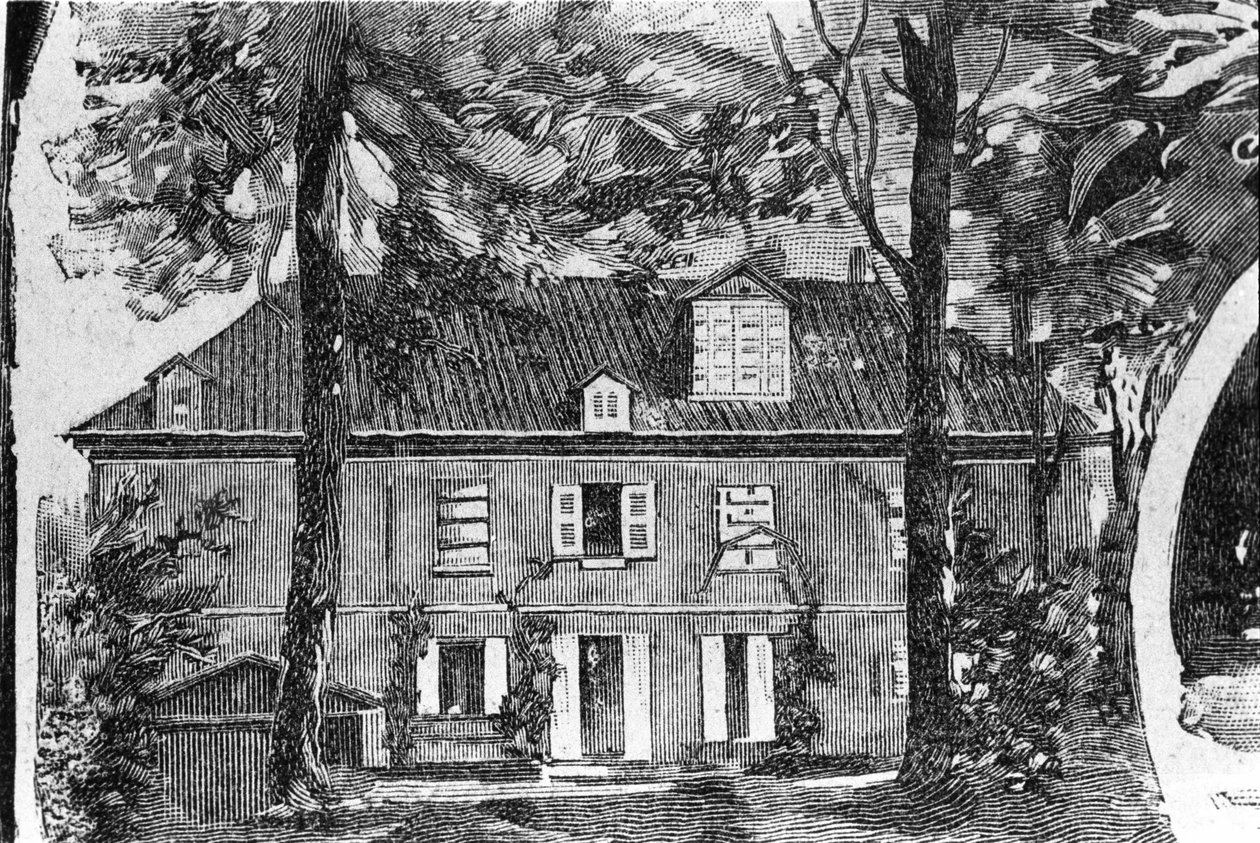 George Sandin (Aurore Dupin, Baronne Dudevant) (1804-1876) talo Nohant-Vicissä (Nohant Vic) (36). tekijältä Unknown artist