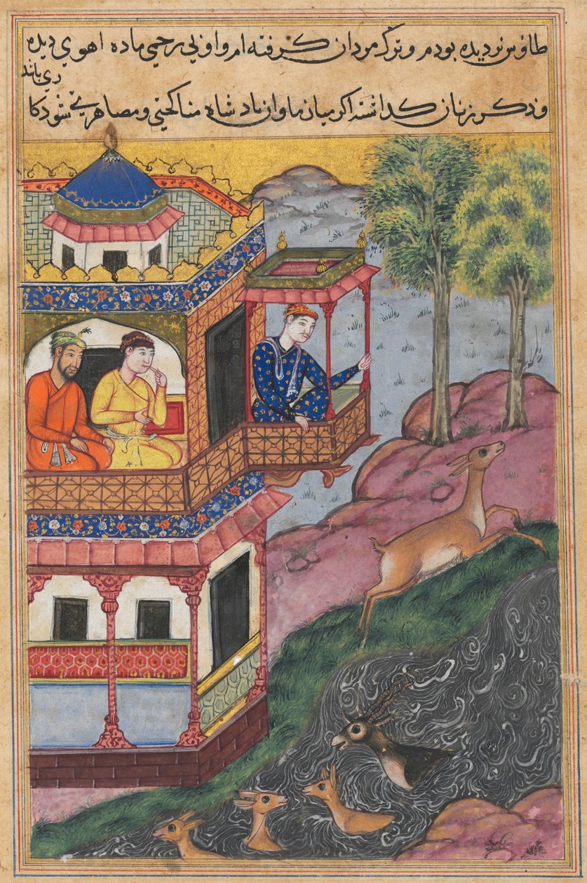 Kiinan keisarin visiirin Rumin kuningattarelle tekemä maalaus Tuti-namasta (Papuukaijan tarinoita): Kolmikymmentäyhdeksäs yö tekijältä Unknown artist