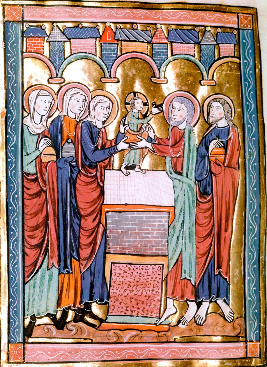 Esitys minitemppelissä, joka on otettu "" Liber Psalmorum Cum Calendario" - tai "" Psaltier à l