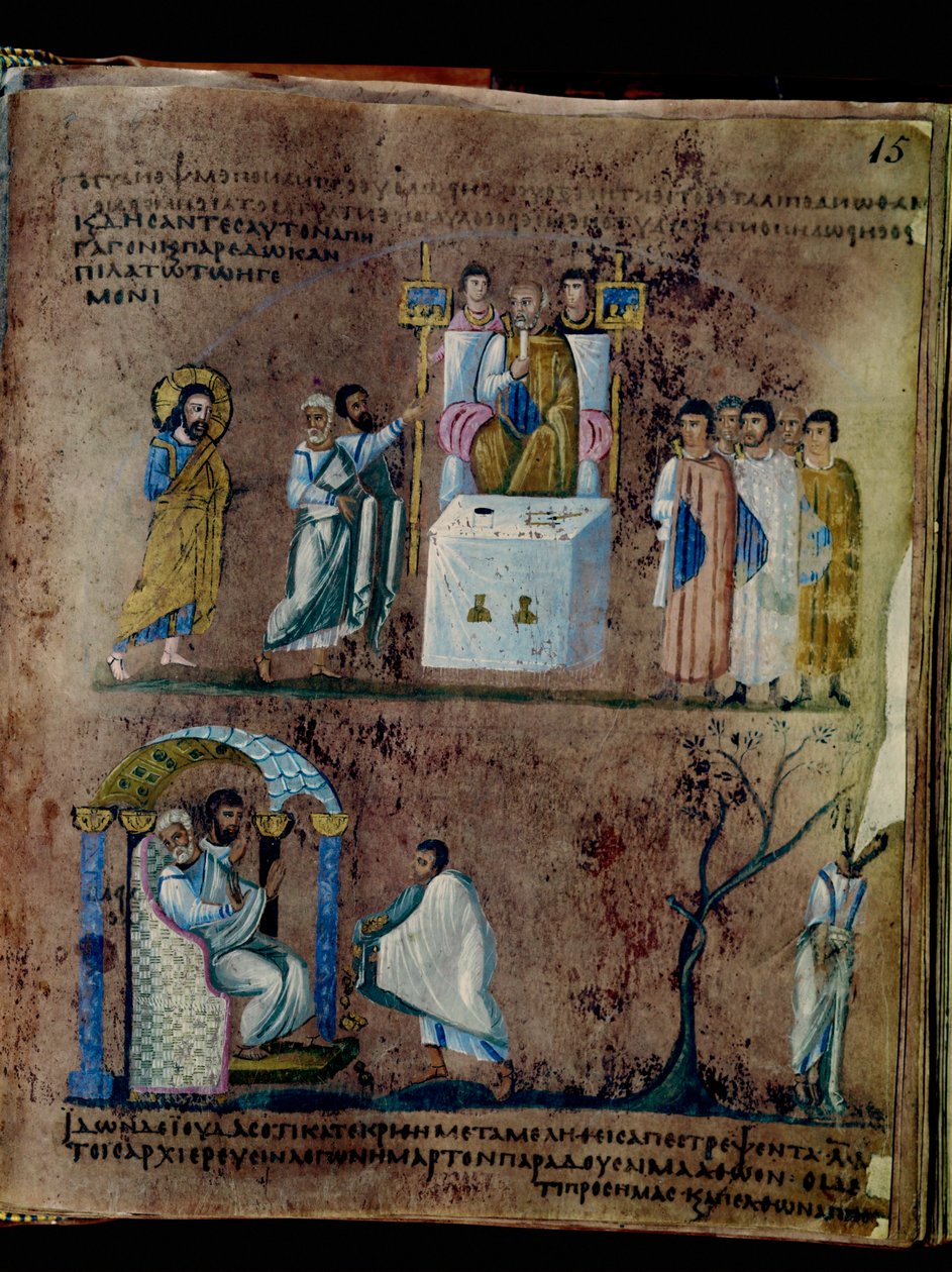 Violetti Codex Rossanensis, 6. vuosisata (käsikirjoitus). tekijältä Unknown artist