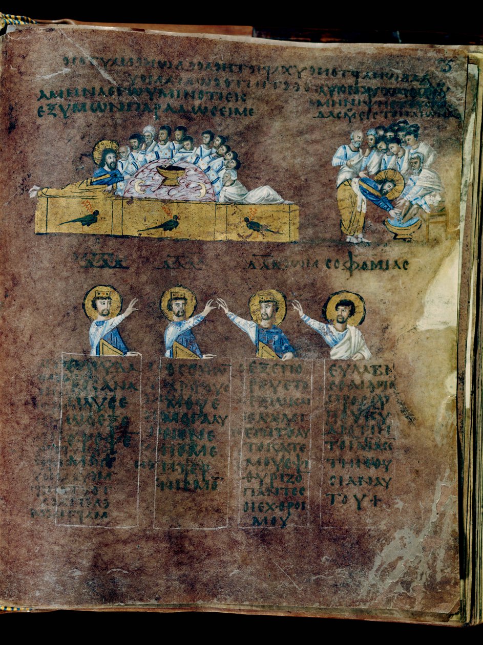 Violetti Codex Rossanensis, 6. vuosisata (käsikirjoitus). tekijältä Unknown artist