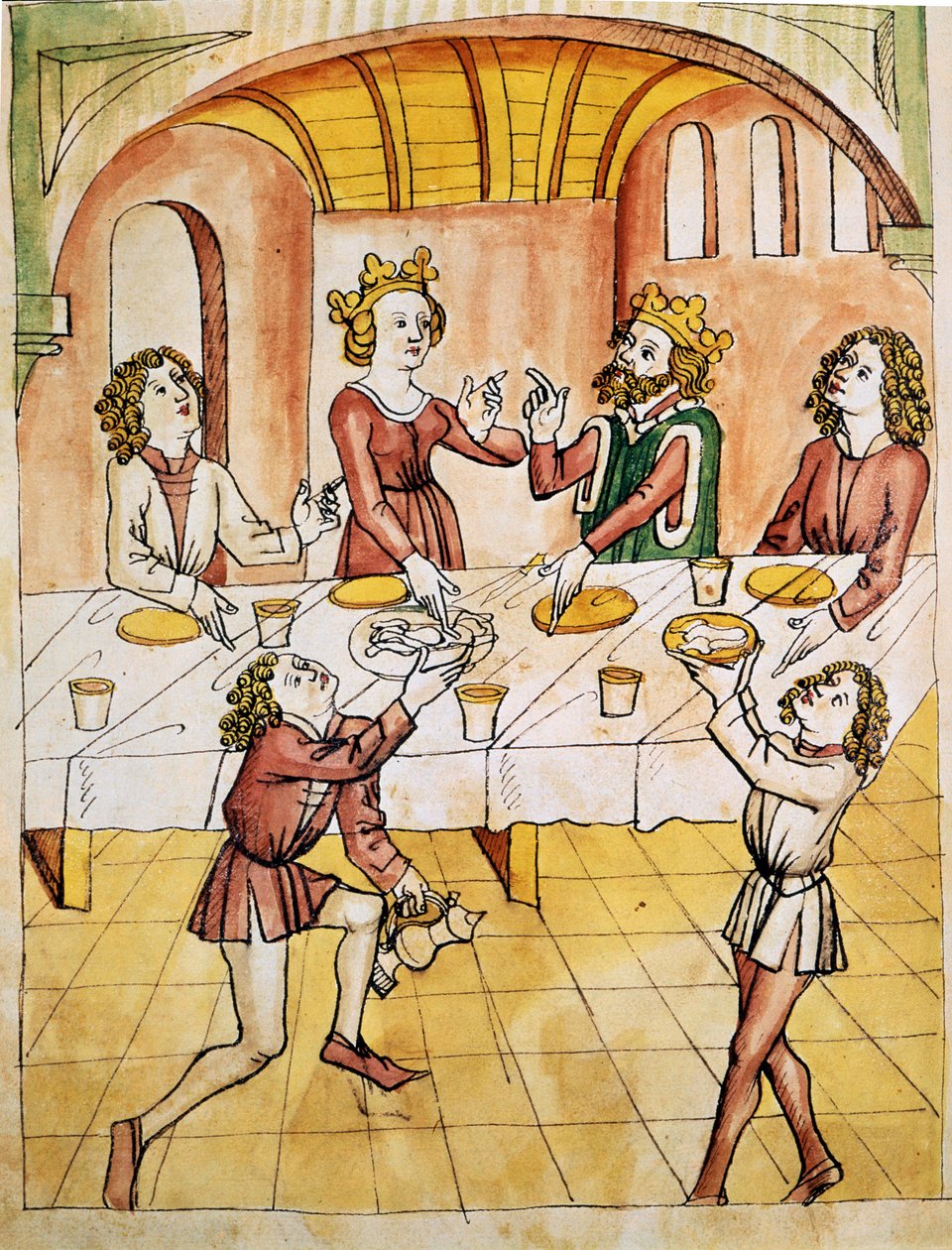 Sadan pöydän huone. Wolfram von Eschenbachin faksimile 1700-luvulta Percevalin jälkeen tekijältä Unknown artist