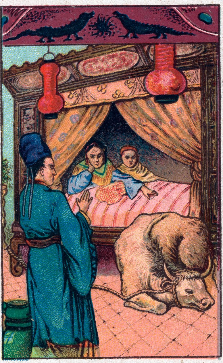 Kamala villisika. Kiinalainen tarina. Kromolitografia 1800-luvun lopulta. tekijältä Unknown artist