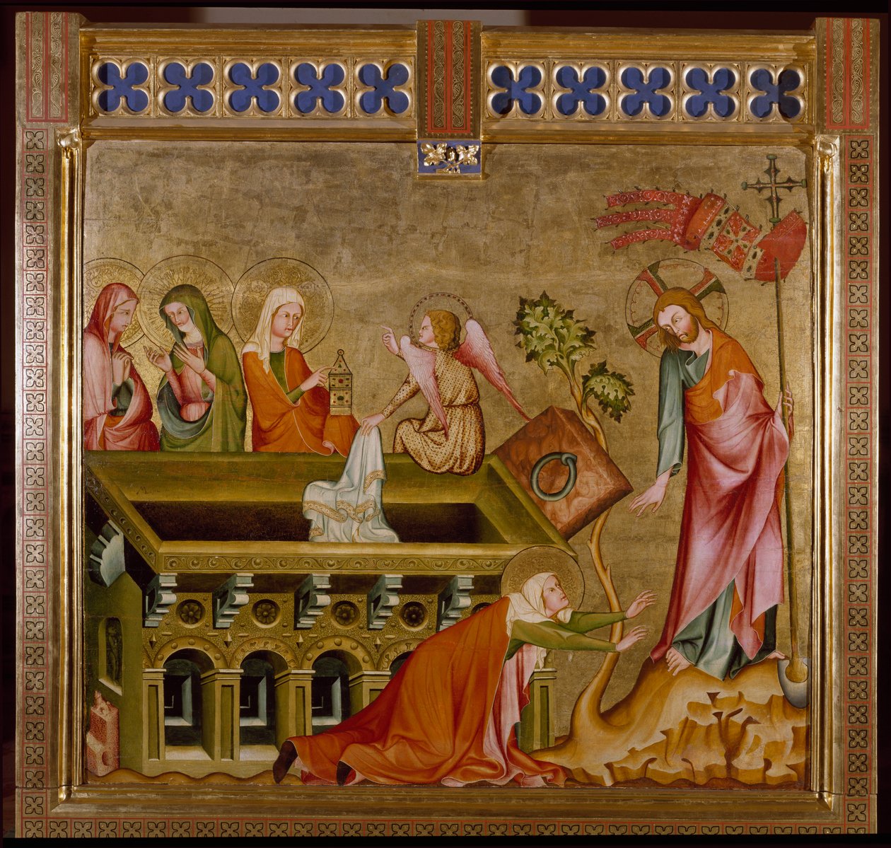 Kolme naista haudassa ja Noli me tangere (maalaus, n. 1330) tekijältä Unknown artist