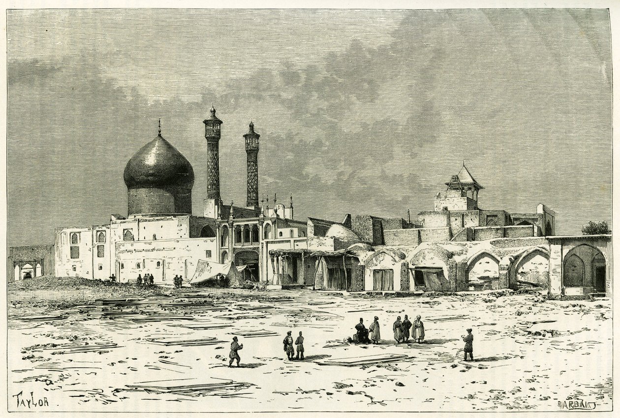 Fatman hauta Koumissa, etsannut Taylor, valokuvan jälkeen havainnollistamaan tarinaa "" Persia, Chaldee ja Susiane"" vuosina 1881-82, kirjoittaja Jane Dieulafoy (s. Magre tekijältä Unknown artist