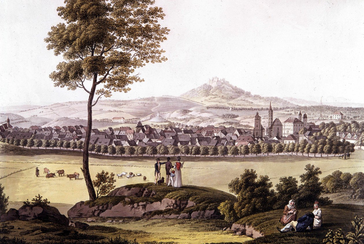 Toeplitzin (Toplitzin) kaupunki Böömissä 1700-luvun lopulla. tekijältä Unknown artist