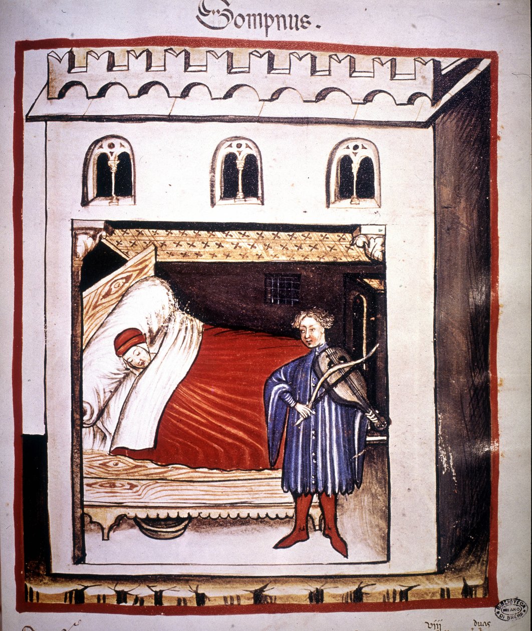 1300-luvun lääketieteen traktaatti "Tacuinum sanitatis": uni. tekijältä Unknown artist