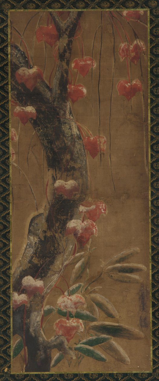 Puu, syksyinen viiniköynnös ja lumi tekijältä Unknown artist
