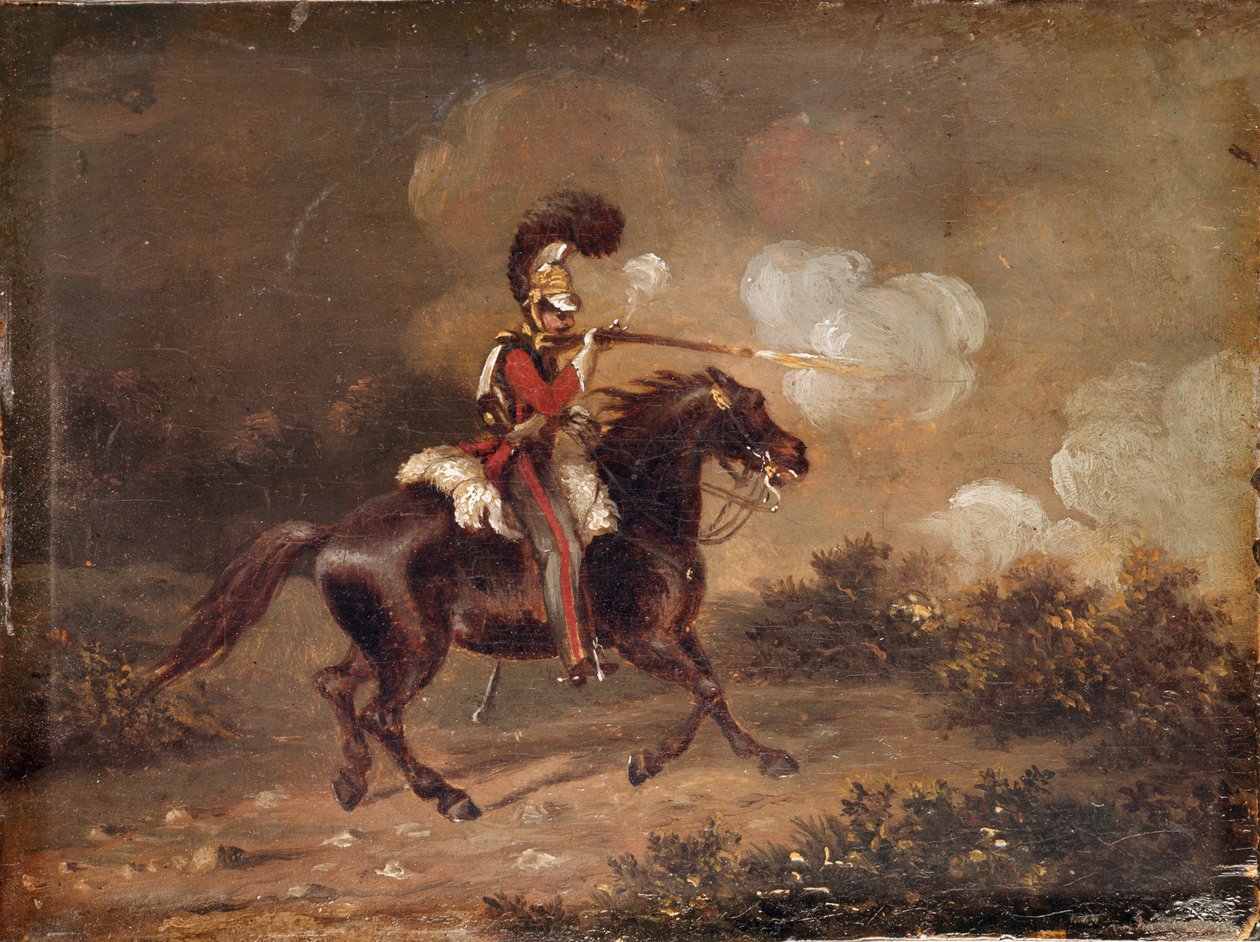 Ensimmäisen henkivartijan sotilas ampuu karabiinia tekijältä Unknown artist