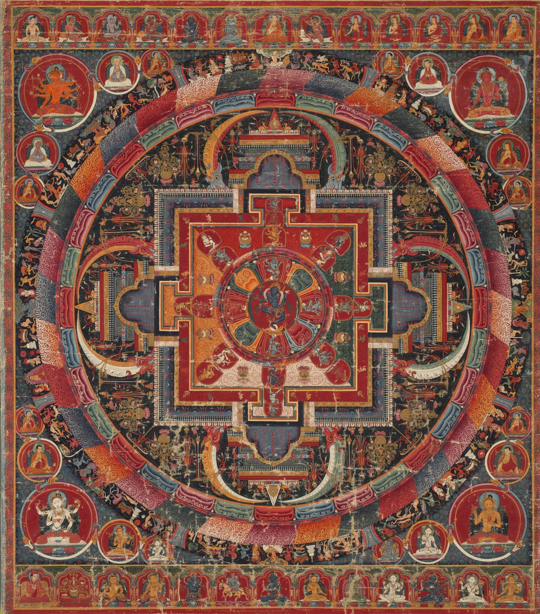 Kaksikymmentäkolme jumaluus Nairatma Mandala tekijältä Unknown artist