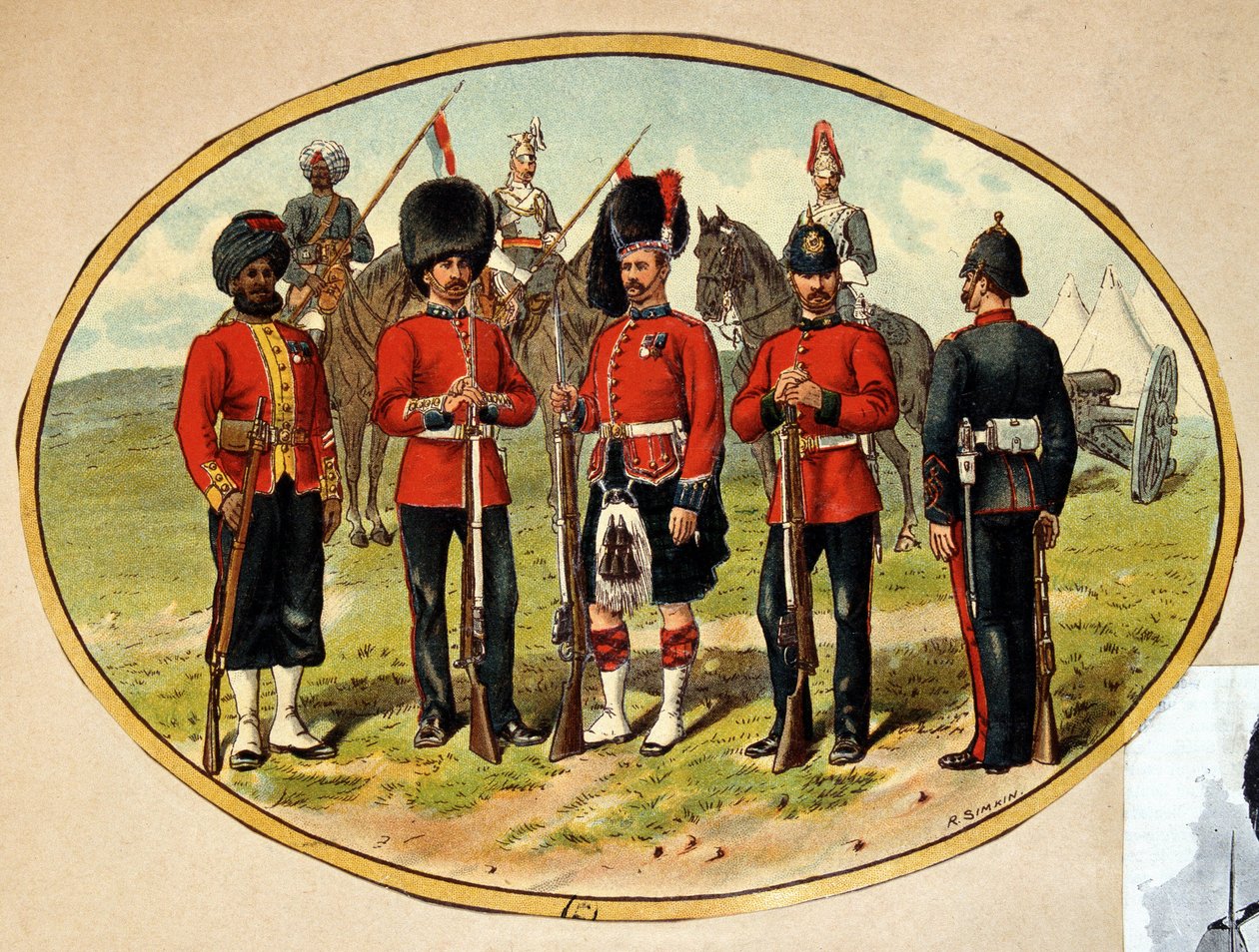 Brittiarmeijan tyypit, n. 1890 tekijältä Unknown artist