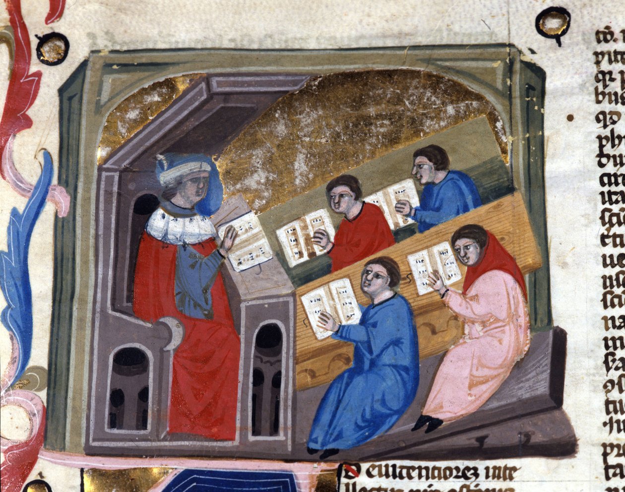 Yliopisto. 1300-luvun käsikirjoitus. biblioteca Nazionale Braidense. Milano tekijältä Unknown artist