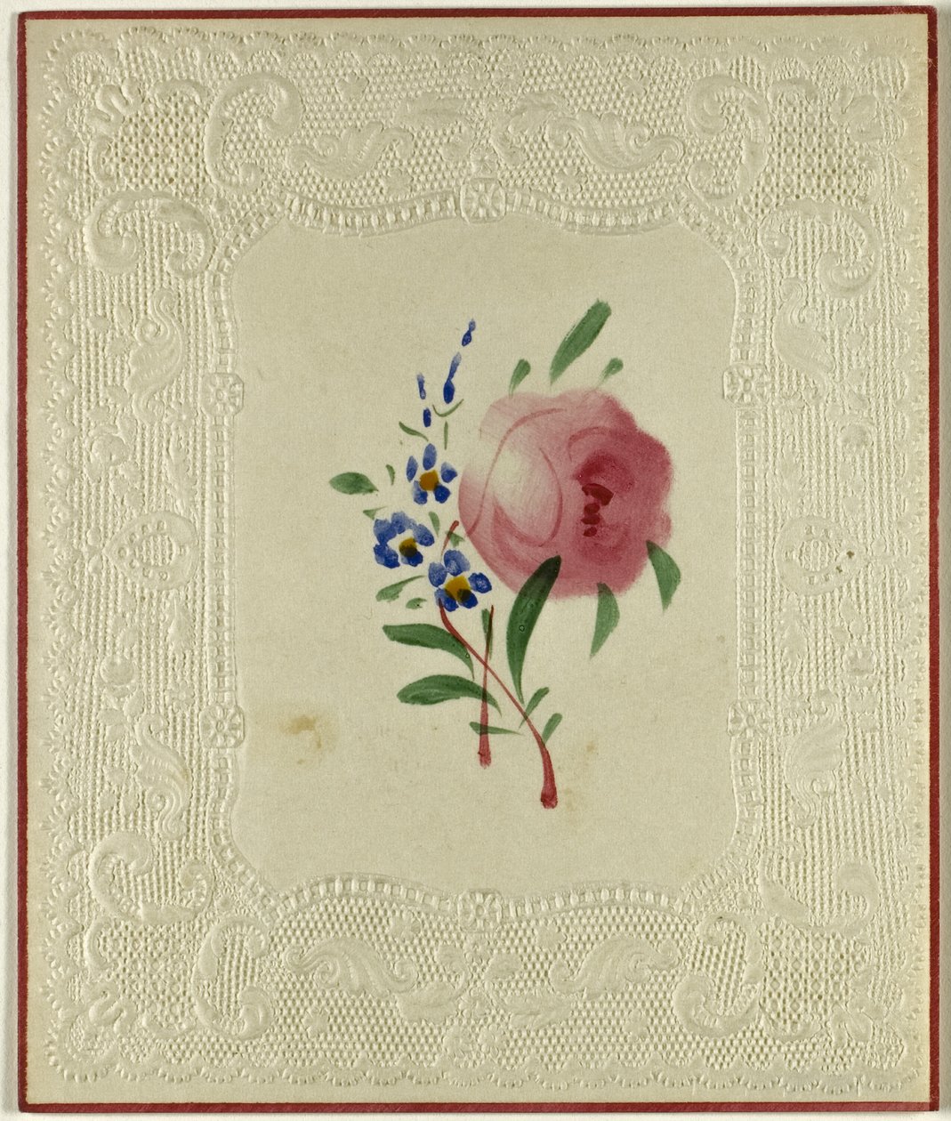 Untitled Valentine (Suuret vaaleanpunaiset ja pienet siniset kukat) tekijältä Unknown artist