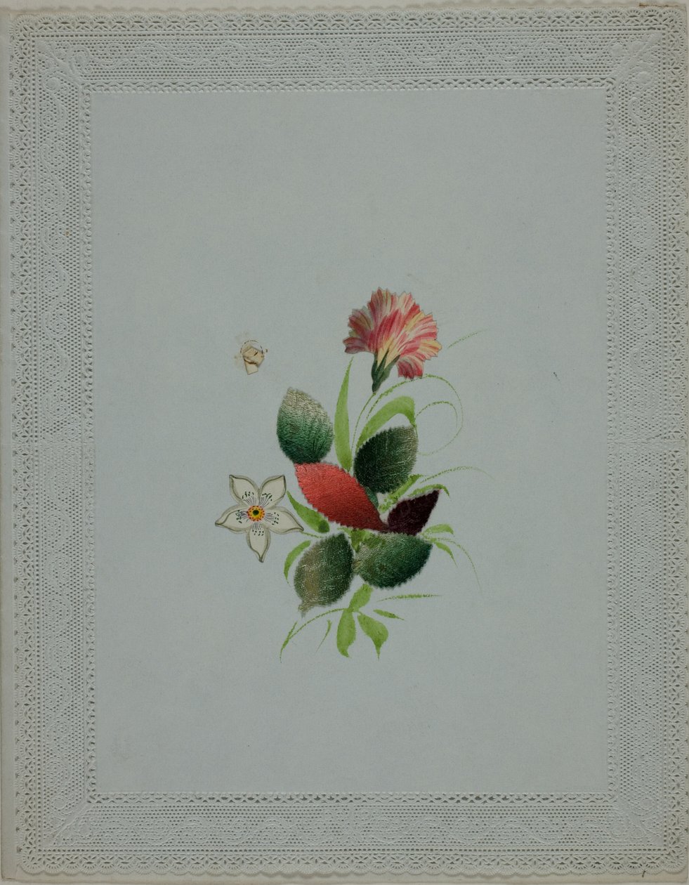 Nimetön Valentine (vaaleanpunaisia ja valkoisia kukkia) tekijältä Unknown artist