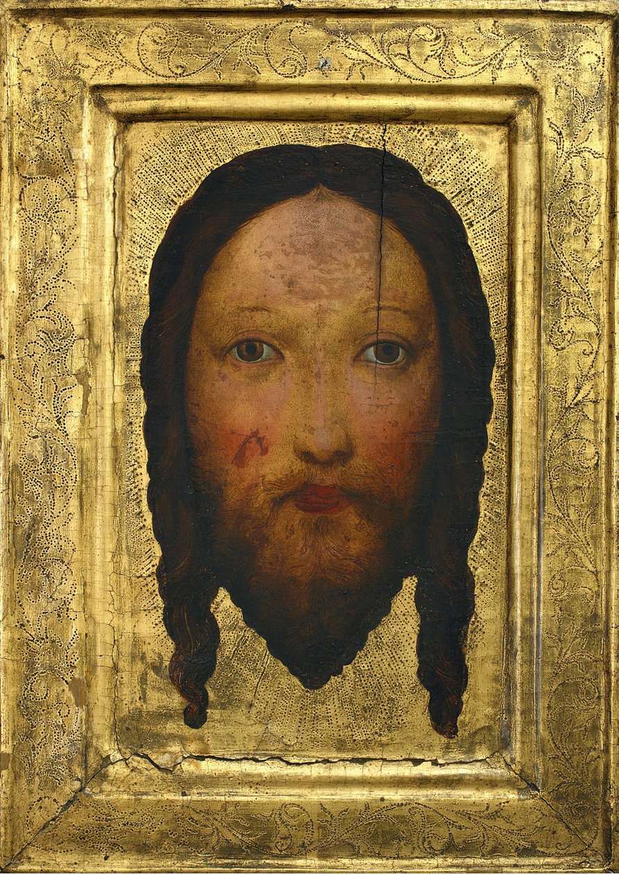 Vera-ikoni (tai Kristuksen pää) - Nimetön. Tempera paneelissa, koko: 44,7x32,2, n. 1400, Muzeum Narodowe, Varsova tekijältä Unknown artist