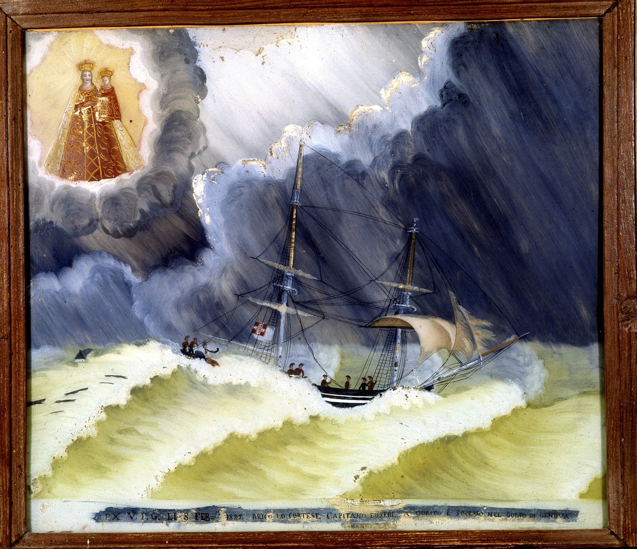Alus vaikeuksissa - Notre Dame de Laghetin entinen voto, 36 x 50 cm tekijältä Unknown artist