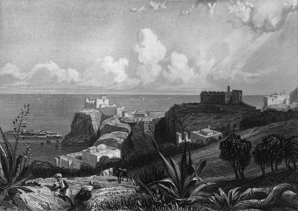 Näkymä Cape Pescadelle Algeriassa 1800-luvulla Leon Galibertin teoksessa "L