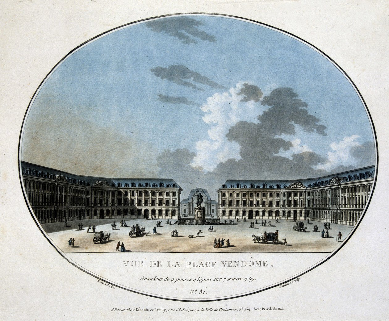 Näkymä Place Vendôme -kaiverrus tekijältä Unknown artist