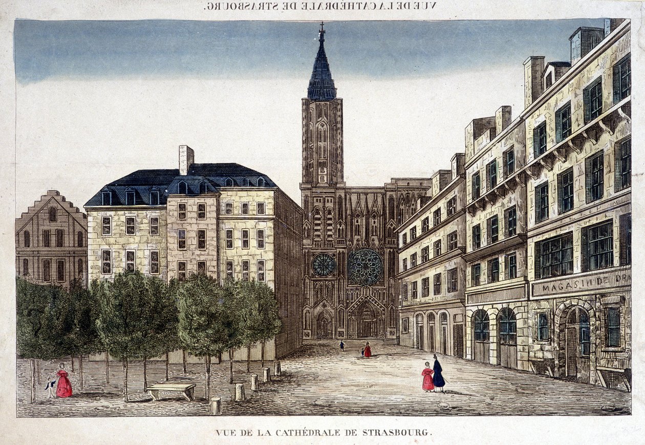 Näkymä Strasbourgin katedraalille 1700-luvulla. tekijältä Unknown artist