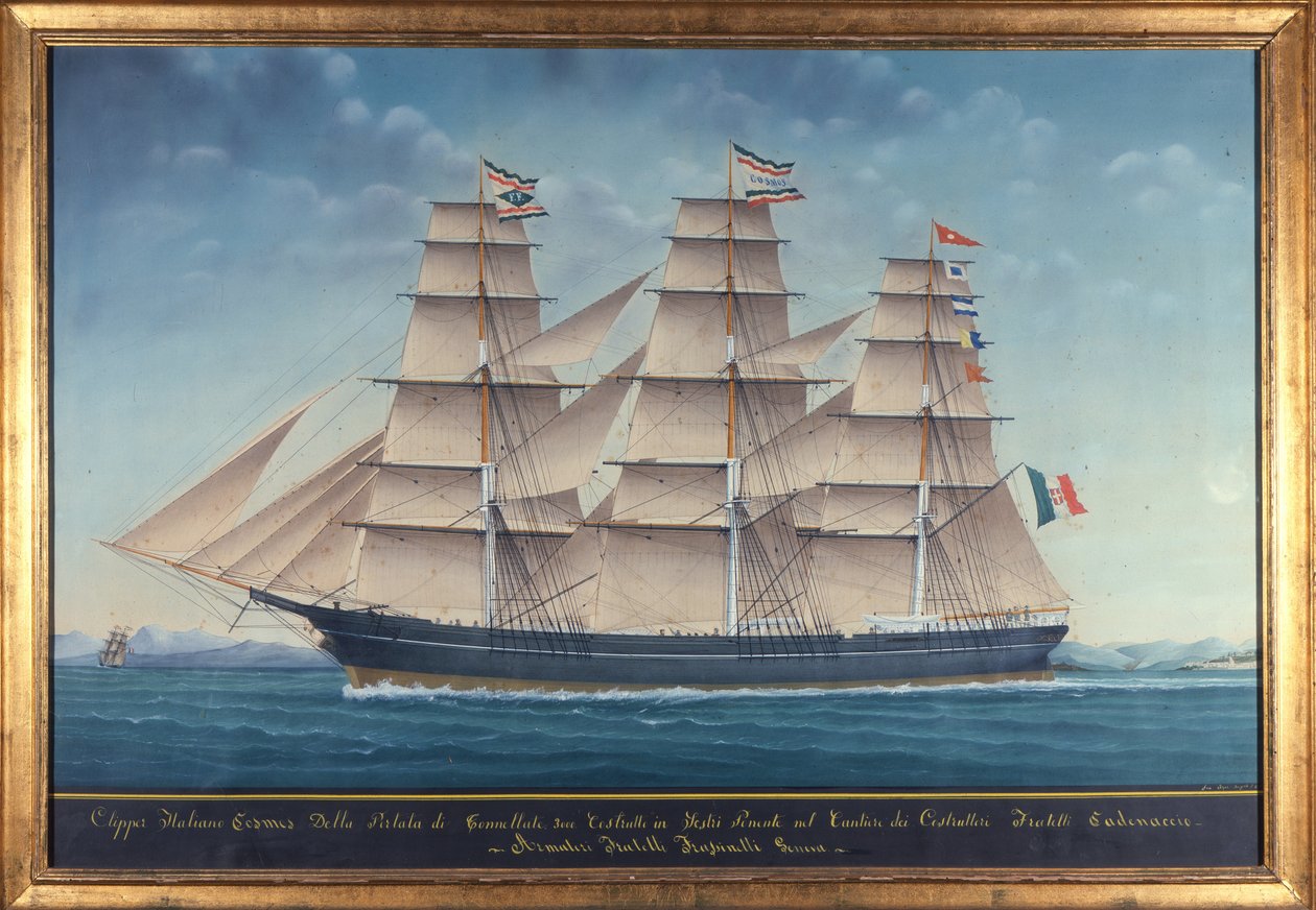 Näkymä italialaisesta leikkurista Cosmos. 1800-luvun maalaus tekijältä Unknown artist