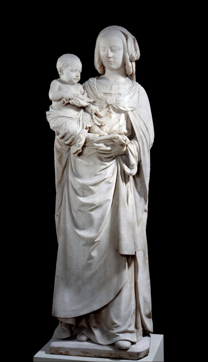 Neitsyt ja lapsi kutsutaan Neitsyt Olivet Sculpture in albatre. Chateau de Couasnonista (Olivet). 1510-1520. Pariisi, Louvre-museo. tekijältä Unknown artist