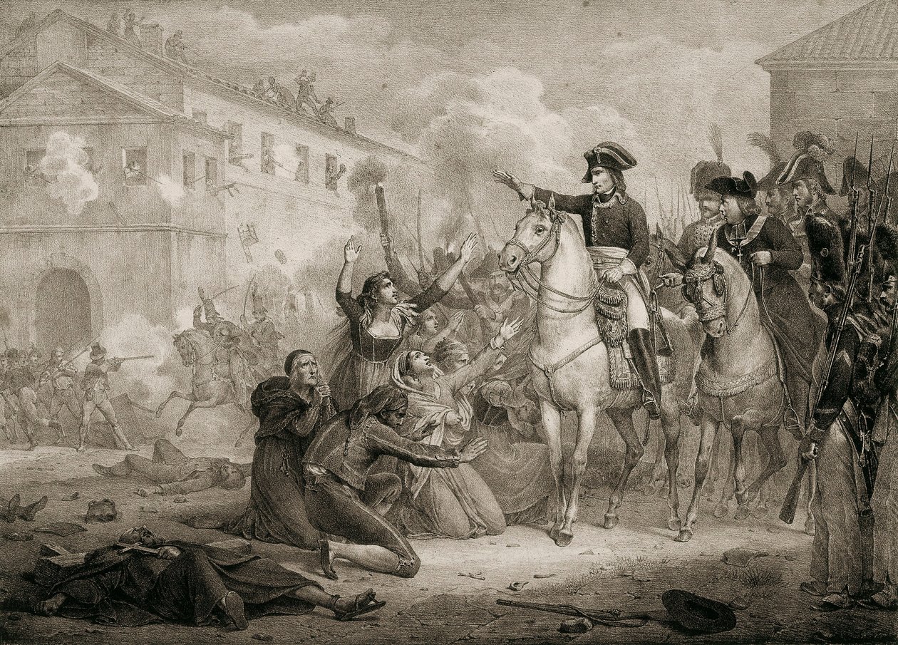 Espanjan vapaussota (1808-1814): Espanjalaiset rukoilevat sääliä Napoleonia. Madrid, Kansalliskirjasto. tekijältä Unknown artist