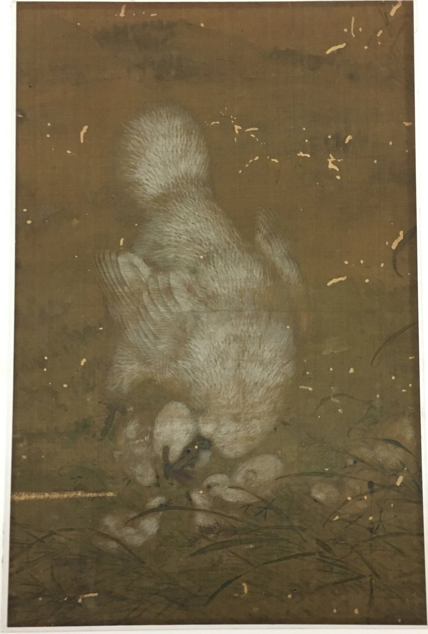 Valkoinen kana ja poikaset tekijältä Unknown artist