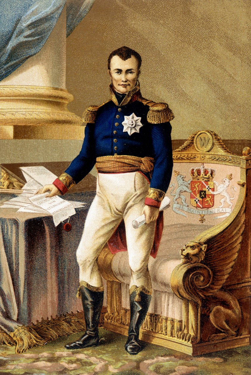 Vilhelm I Alankomaat - Vilhelm I Alankomaista (1772-1843) vuoden 1815 perustuslailla - Vilhelm I Alankomaat - (Guillaume Frederic Orange-Nassau) tekijältä Unknown artist