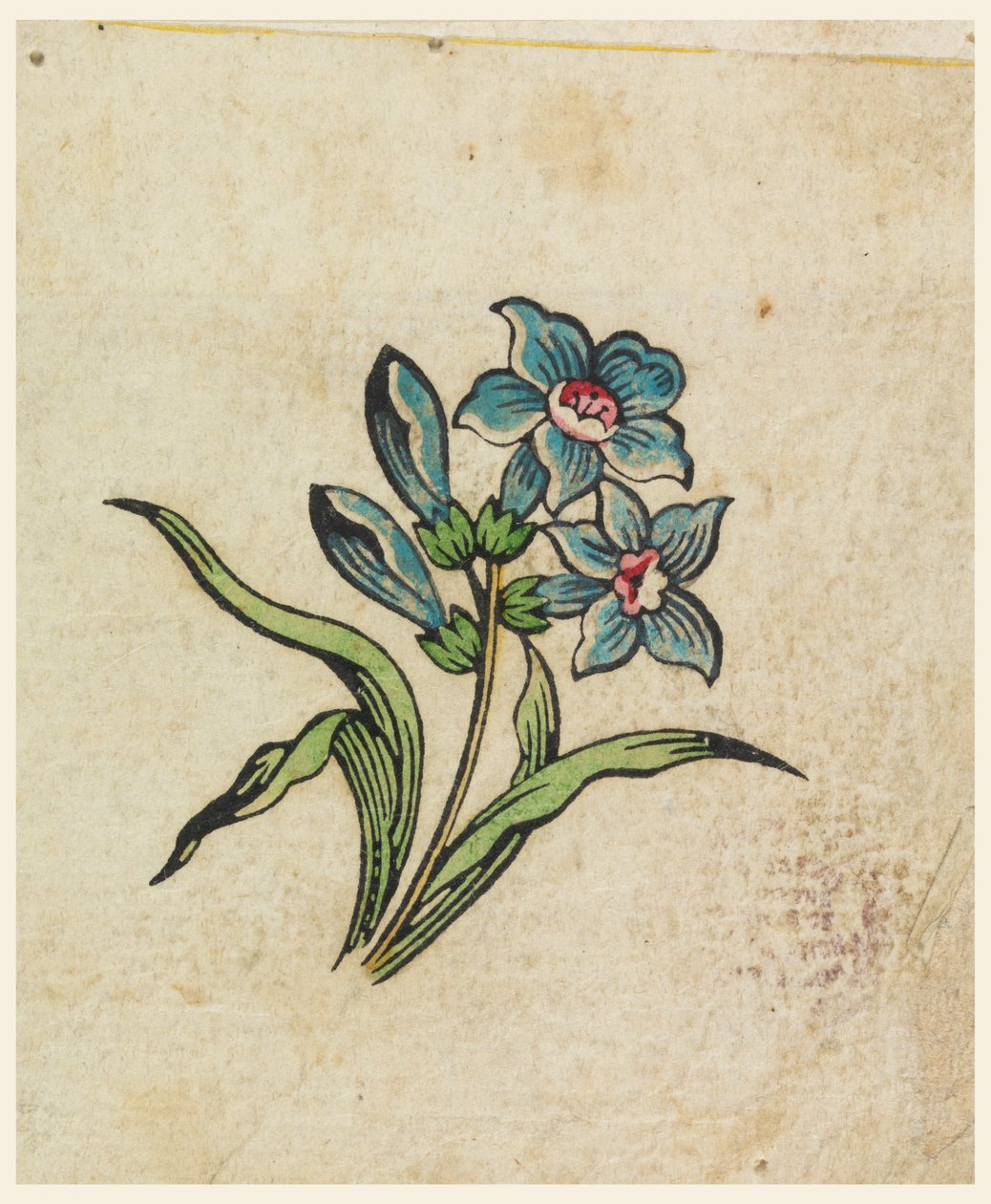 Woodblock-koevedos painetulle tekstiilille tekijältä Unknown artist
