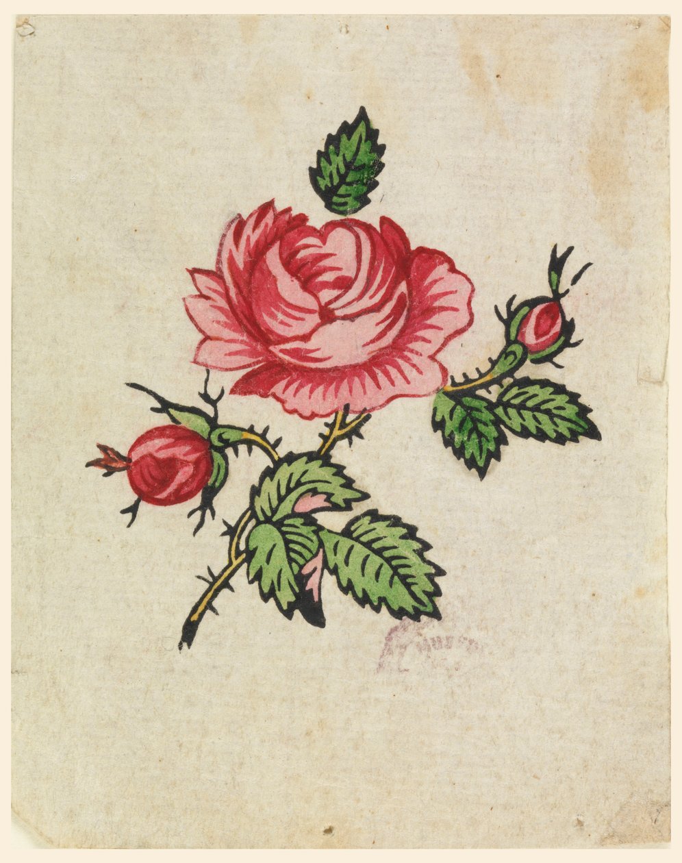 Woodblock-koevedos painetulle tekstiilille tekijältä Unknown artist
