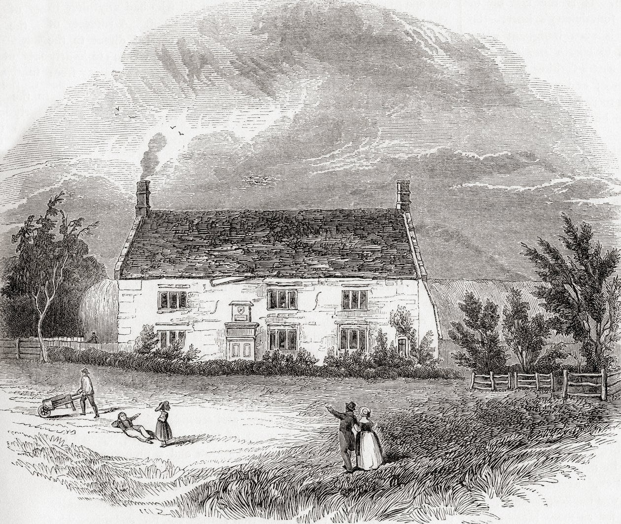 Woolsthorpen kartano, Woolsthorpe-by-Colsterworth, Lincolnshire, Englanti, Vanha Englanti: A Pictorial Museum, pub. 1847 tekijältä Unknown artist