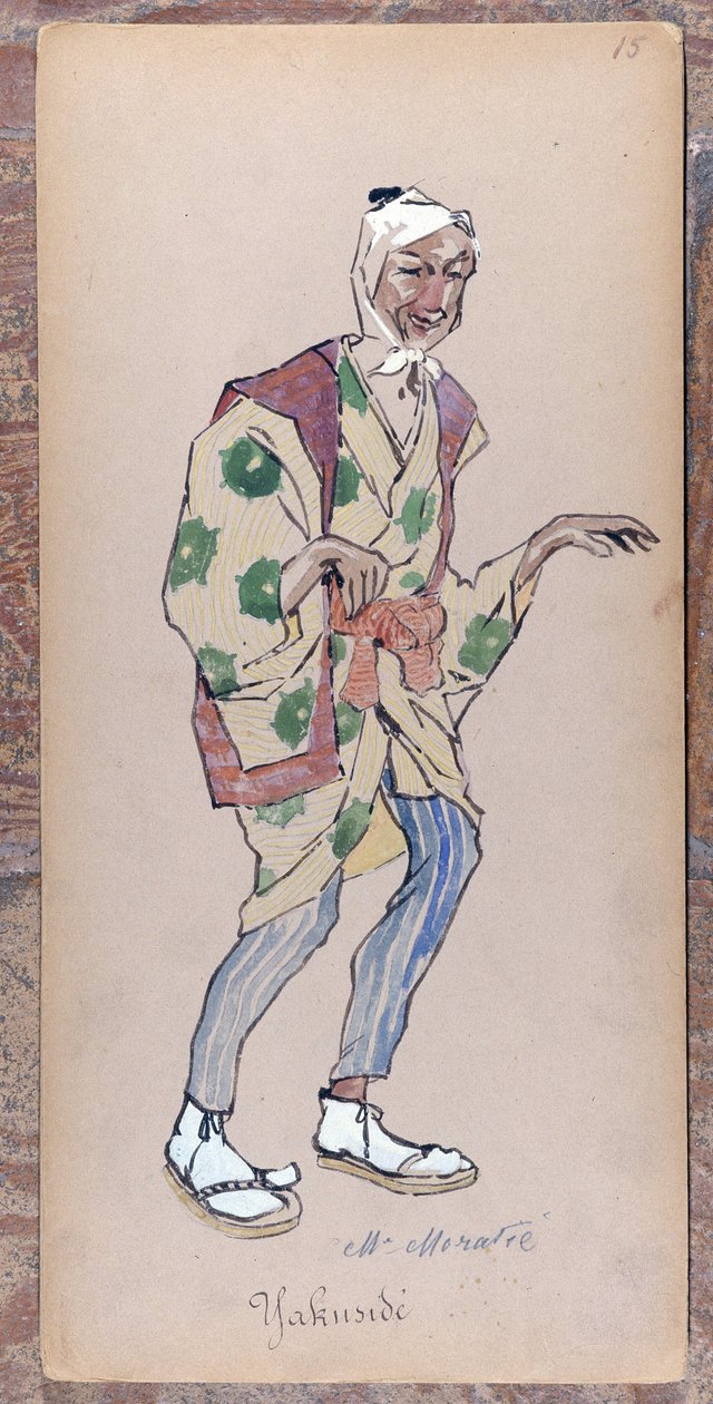 Jakusiden puku Giacomo Puccinin Madame Butterflyn luomista varten vuonna 1904.Museo della Scalan kokoelma Milanossa. tekijältä Unknown artist