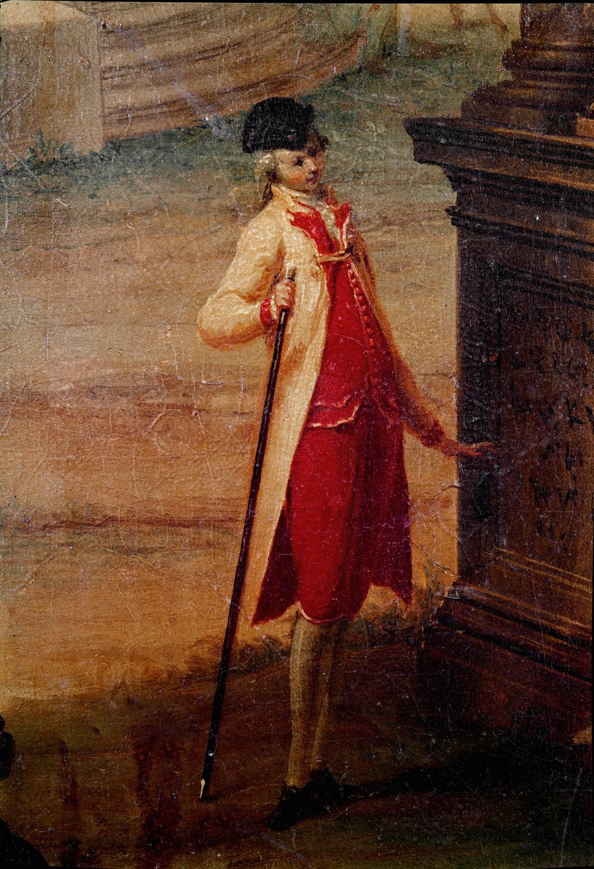 Venetsian aristokratian nuori mies Yksityiskohta. Anonyymi maalaus. 1700-luvun Galleria del 