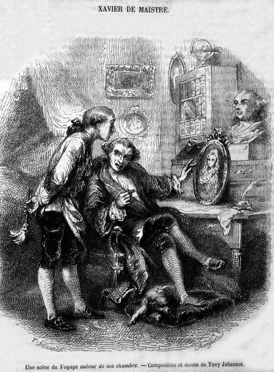 Xavier de Maistren kuva "" Matka huoneeni ympäri" (1794). tekijältä Unknown artist