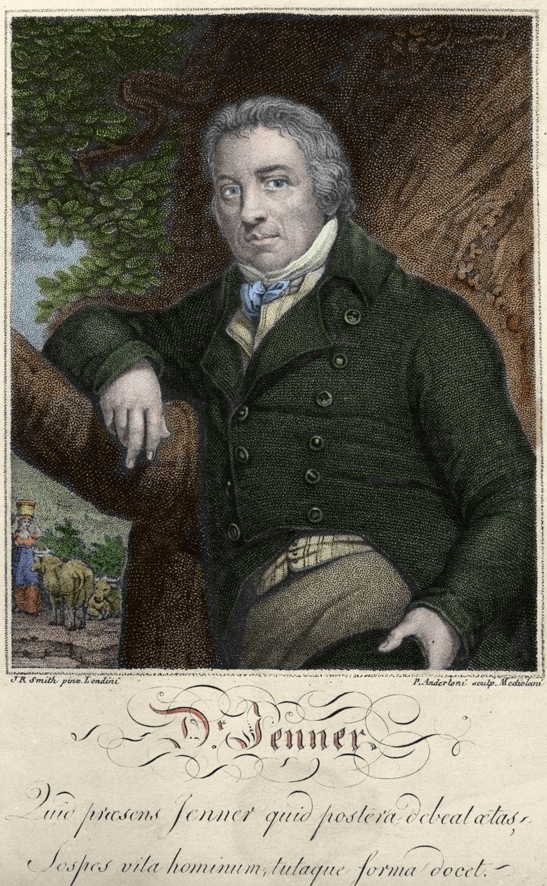 muotokuva Edward Jenneristä (1749-1823), englantilaisesta lääkäristä, immuniteetin löytäjästä isorokkoa vastaan. tekijältä Unknown artist