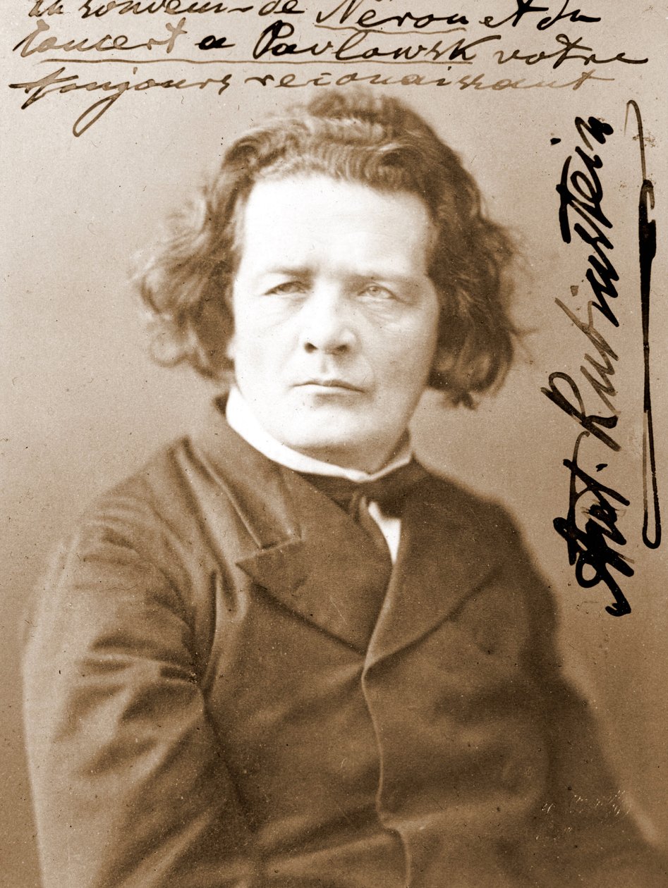 Anton Grigorjevitš Rubinstein. Venäläinen pianisti ja säveltäjä (s. Vykhvatintsyssa, lähellä Podolskia tekijältä Unknown photographer