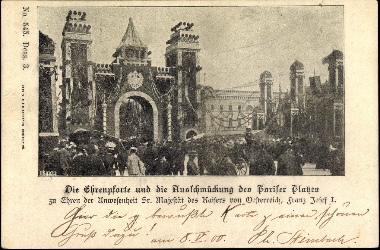 Berliini, Franz Josef I Pariser Platzilla, kunniakäytävässä tekijältä Unknown photographer