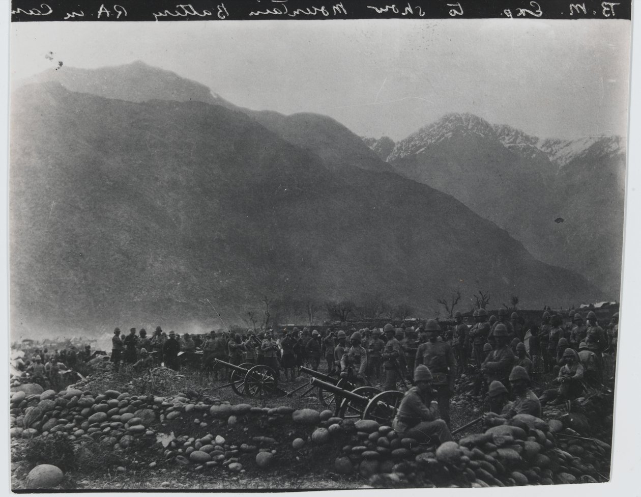 ?Cease Firing?, No. 1 British Mountain Battery, Black Mountain Expedition, 1891 tekijältä Unknown photographer