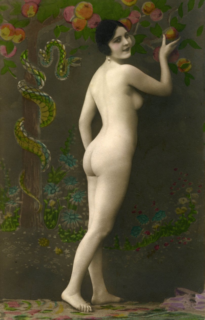Hieno postikortti (kitsch): Eeva de la "Belle Epoque" (n. 1920). tekijältä Unknown photographer