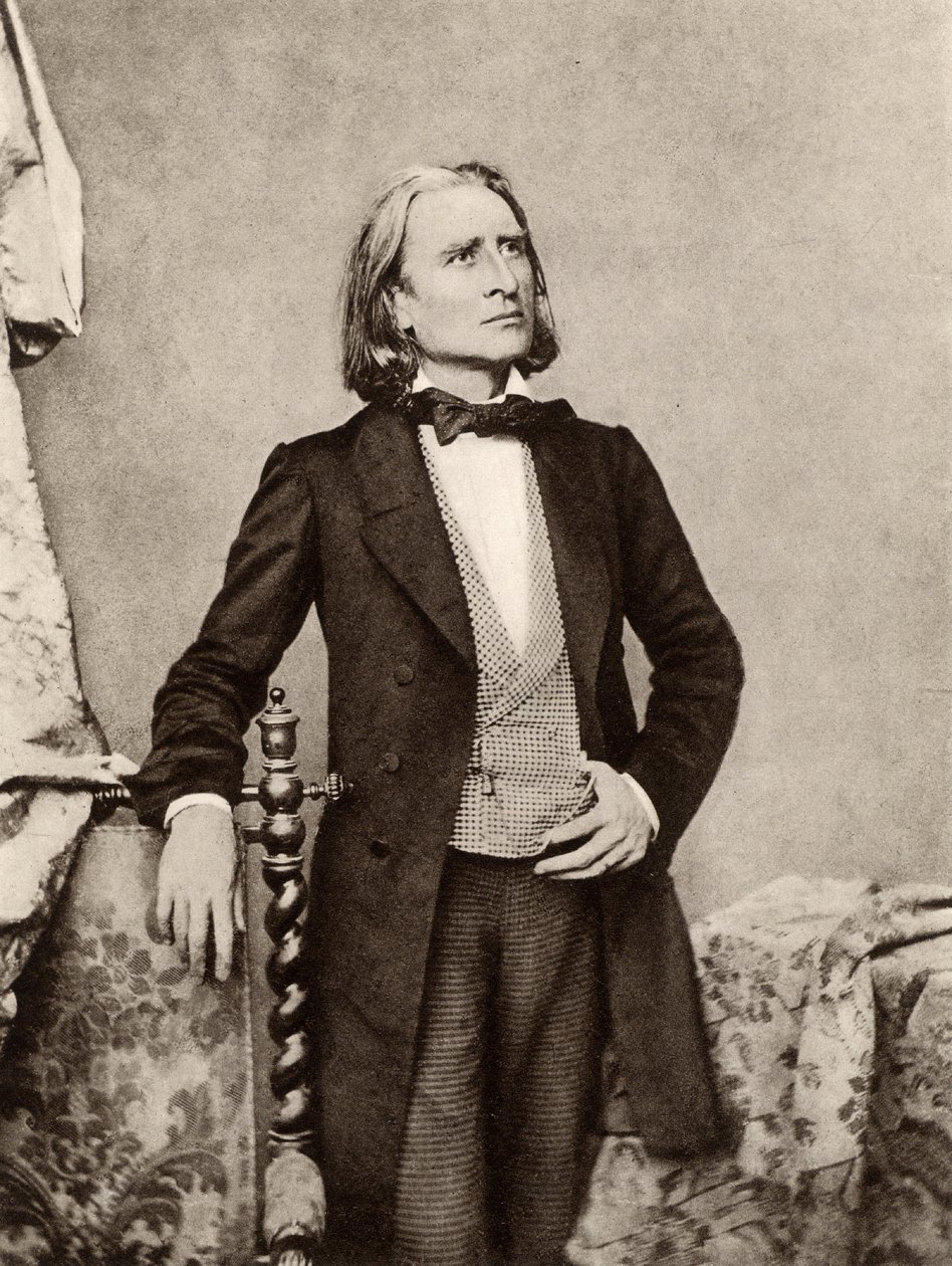 Franz (Ferencz) Liszt (1811-1886) unkarilainen pianisti ja säveltäjä (s/w-kuva) tekijältä Unknown photographer