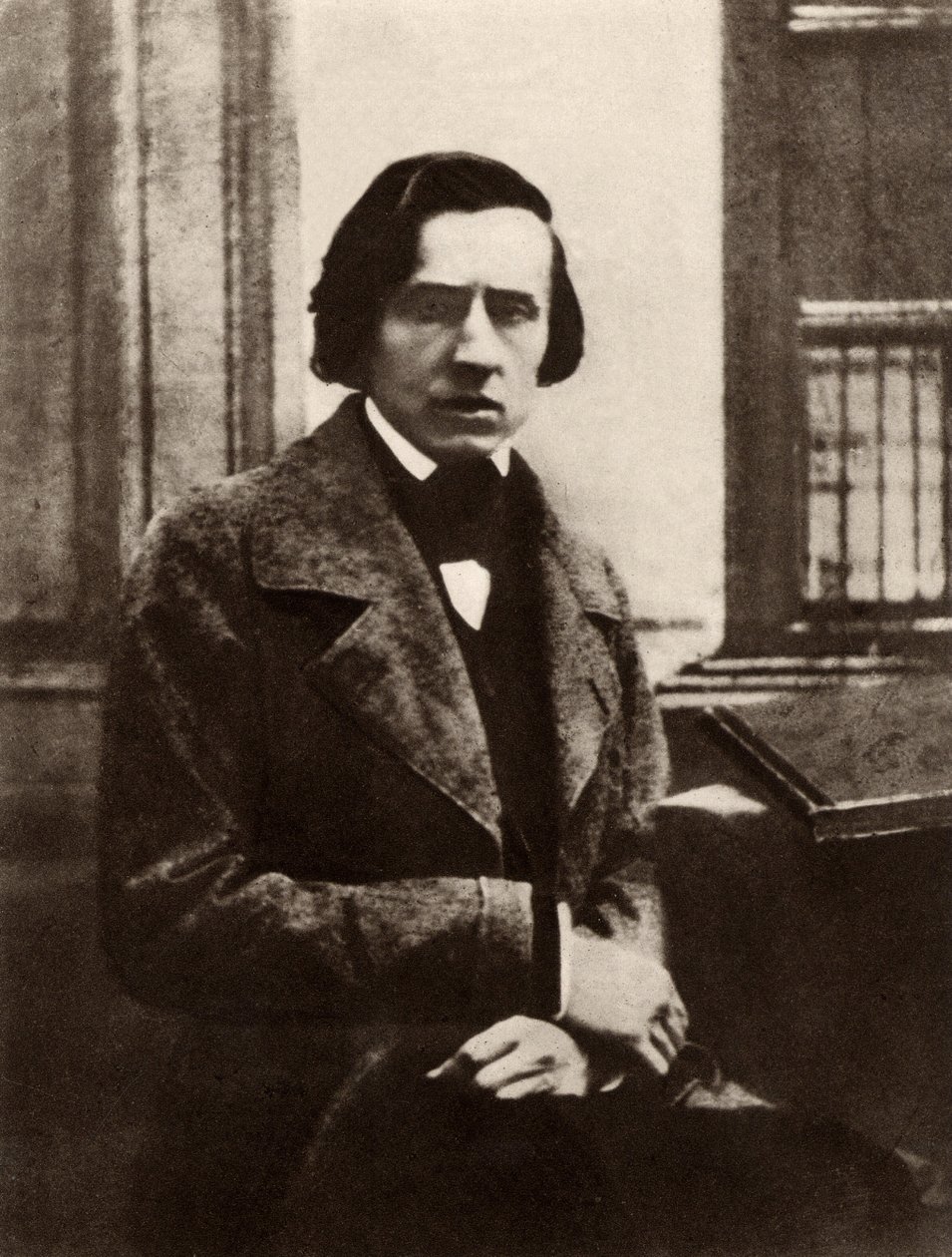 Frederic Chopin (1810-1849) puolalainen säveltäjä ja pianisti (s/w-kuva) tekijältä Unknown photographer