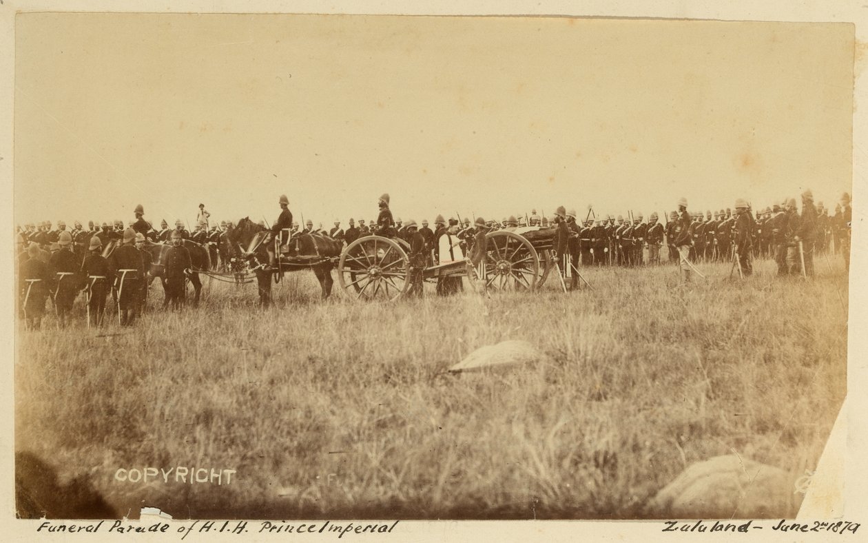 "HIH Prince Imperialin hautajaiset, Zululand", 2. kesäkuuta 1879 (m/v kuva) tekijältä Unknown photographer