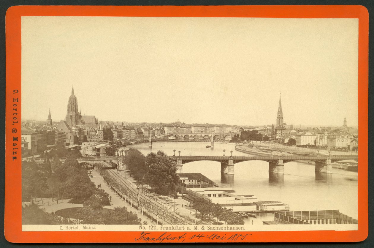 Saksa, Hessen, Frankfurt am Main ja Sachsenhausen, julkaisija C. Hertel, Mainz. tekijältä Unknown photographer