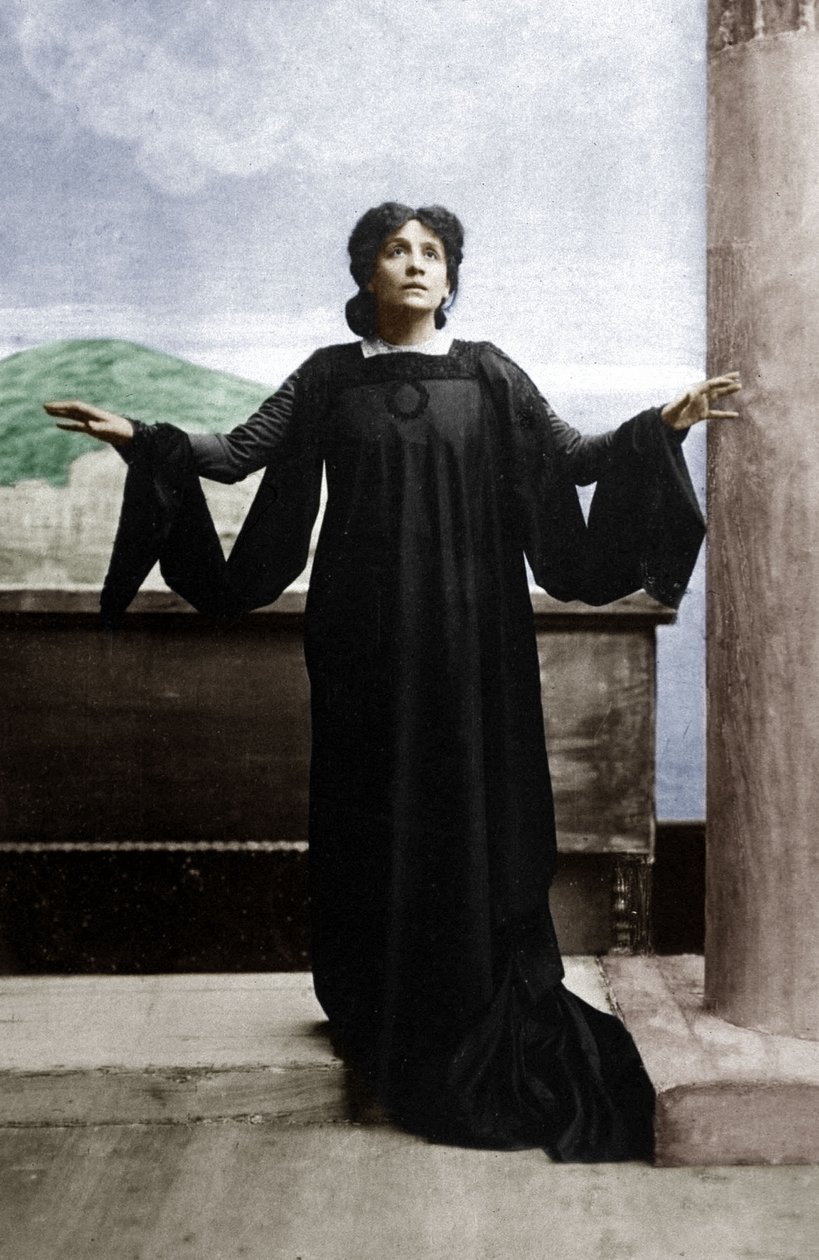 Italialainen oopperalaulaja Eleonora Duse (1858-1924) noin 1890-luvulla. tekijältä Unknown photographer