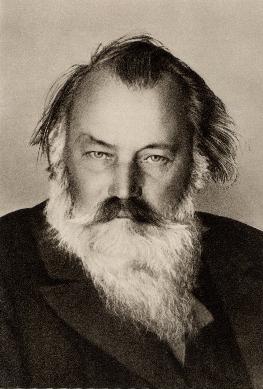 Johannes Brahms (1833-1897) saksalainen säveltäjä (painettu) tekijältä Unknown photographer