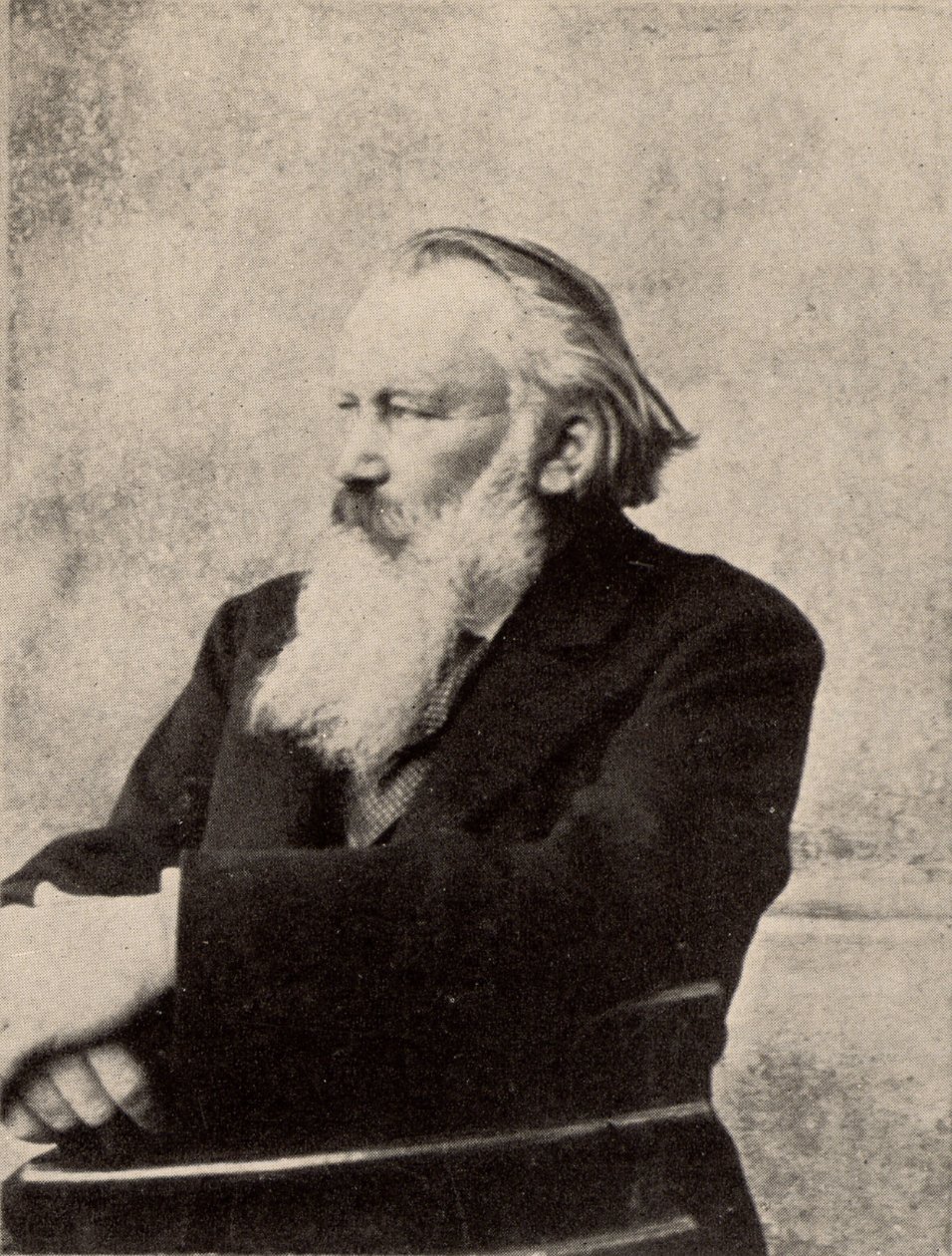 Johannes Brahms (1833-1897) Saksalainen säveltäjä. Signeerattu valokuva, otettu Wienissä 6. lokakuuta 1895 (rasteri)(print)(print) tekijältä Unknown photographer